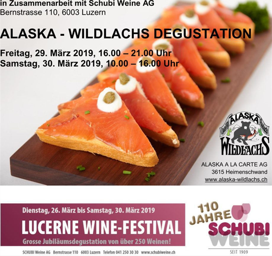 Alaska-Wildlachs Degustation und Verkauf bei Schubi Weine AG 
